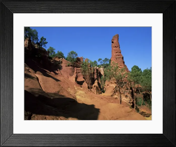 Framed Print : Cliffs where ochre was once mined, Roussillon, Provence, France, Europe Framed Print : Cliffs where ochre was once mined, Roussillon, Provence, France, Europe