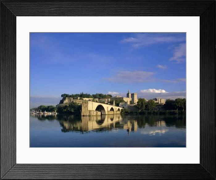 Framed Print : River Rhone, bridge and Papal Palace, Avignon, Provence, France, Europe Framed Print : River Rhone, bridge and Papal Palace, Avignon, Provence, France, Europe