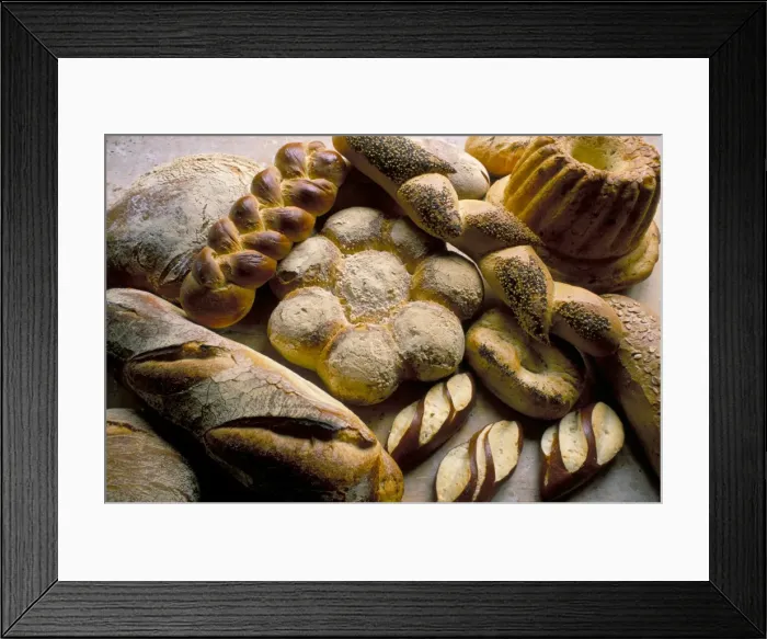 Framed Print : Breads including kugelhopfs, pretzels and plaited bread, Alsace, France, Europe Framed Print : Breads including kugelhopfs, pretzels and plaited bread, Alsace, France, Europe