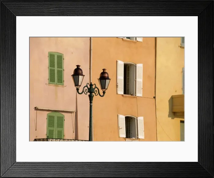 Framed Print : Street lamp and windows, St. Tropez, Cote d Azur, Provence, France, Europe Framed Print : Street lamp and windows, St. Tropez, Cote d Azur, Provence, France, Europe