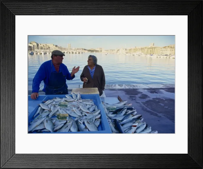 Framed Print : Fish market, Vieux Port, Marseille, Provence, France, Mediterranean, Europe Framed Print : Fish market, Vieux Port, Marseille, Provence, France, Mediterranean, Europe