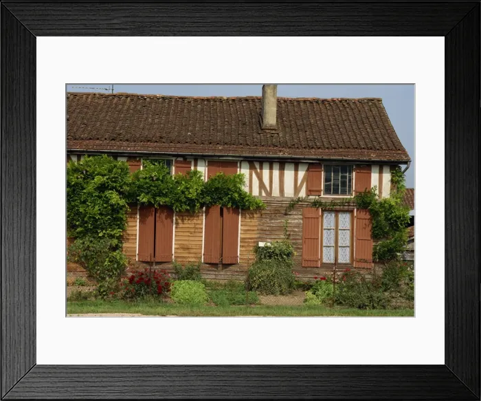 Framed Print : Timbered cottage with small garden at Chatillon sur Broue in Champagne, France, Europe Framed Print : Timbered cottage with small garden at Chatillon sur Broue in Champagne, France, Europe