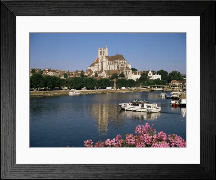 Framed Print : St. Stephens cathedral on skyline, Auxerre, River Yonne, Bourgogne, France, Europe Framed Print : St. Stephens cathedral on skyline, Auxerre, River Yonne, Bourgogne, France, Europe