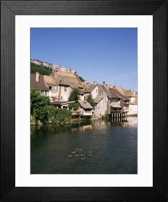 Framed Print : River Loue, Ornans, Franche-Comte, France, Europe Framed Print : River Loue, Ornans, Franche-Comte, France, Europe