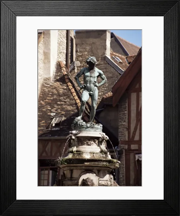 Framed Print : Statue in Place Francois Rude, Dijon, Burgundy, France, Europe