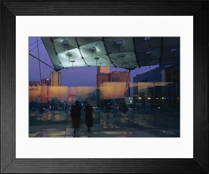 Framed Print : Under the canopy inside La Grande Arche at night, La Defense, Paris, France, Europe Framed Print : Under the canopy inside La Grande Arche at night, La Defense, Paris, France, Europe