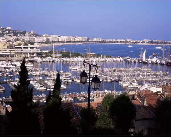 Cannes and the Festival Theatre, Cannes, Alpes-Maritimes, Cote d Azur