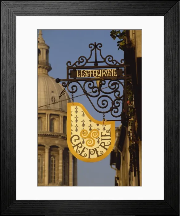 Framed Print : Close-up of restaurant sign in the old town of Boulogne, Pas de Calais, France, Europe Framed Print : Close-up of restaurant sign in the old town of Boulogne, Pas de Calais, France, Europe