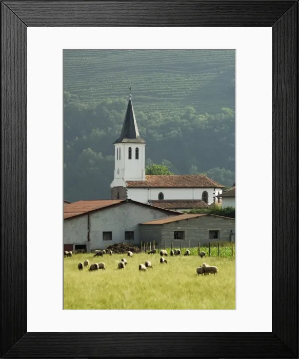 Framed Print : Church in countryside near Saint Jean Pied de Port (St. -Jean-Pied-de-Port) Framed Print : Church in countryside near Saint Jean Pied de Port (St. -Jean-Pied-de-Port)
