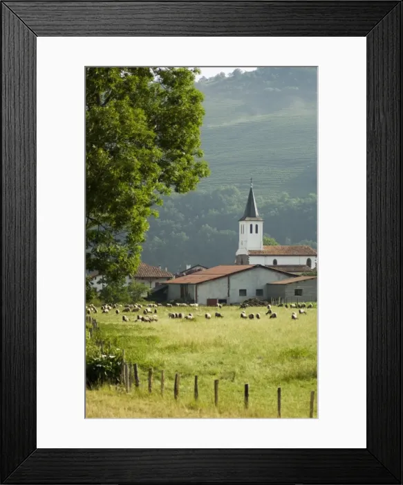 Framed Print : Countryside near Saint Jean Pied de Port (St. -Jean-Pied-de-Port), Basque country Framed Print : Countryside near Saint Jean Pied de Port (St. -Jean-Pied-de-Port), Basque country