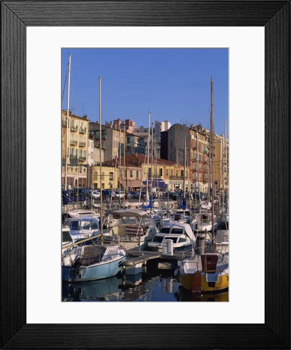 Framed Print : Boats moored in the harbour, Nice, Alpes Maritimes, French Riviera, Provence Framed Print : Boats moored in the harbour, Nice, Alpes Maritimes, French Riviera, Provence