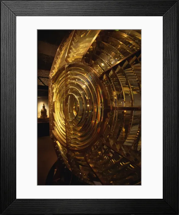 Framed Print : Interior of the Ouessant island lighthouse and Fresnel lens museum in Brittany