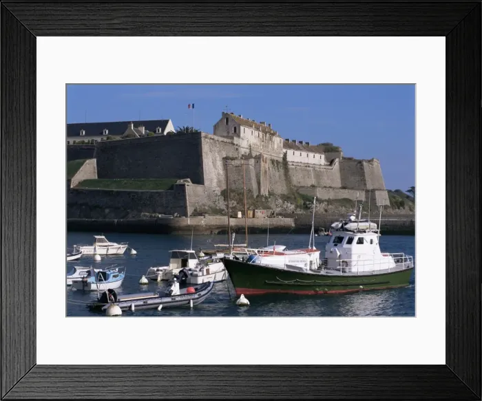 Framed Print : Harbour and citadel, Le Palais, Belle Ile en Mer, Britttany, France, Europe Framed Print : Harbour and citadel, Le Palais, Belle Ile en Mer, Britttany, France, Europe