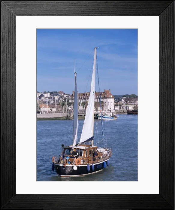 Framed Print : Pleasure boat, Trouville, Basse Normandie (Normandy), France, Europe Framed Print : Pleasure boat, Trouville, Basse Normandie (Normandy), France, Europe