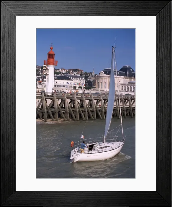 Framed Print : Lighthouse and jetty, Trouville, Basse Normandie (Normandy), France, Europe Framed Print : Lighthouse and jetty, Trouville, Basse Normandie (Normandy), France, Europe
