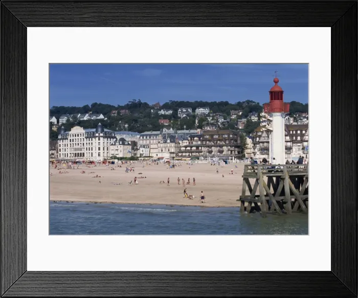 Framed Print : Lighthouse and pier, Trouville, Basse Normandie, France, Europe Framed Print : Lighthouse and pier, Trouville, Basse Normandie, France, Europe