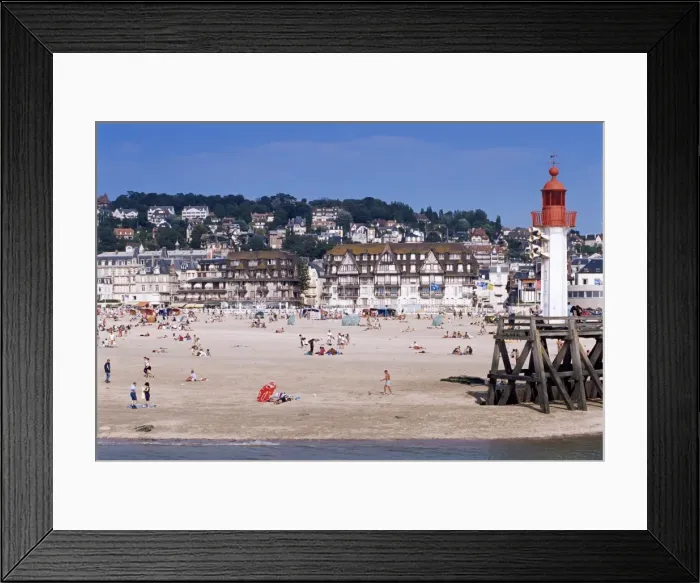 Framed Print : Beach and lighthouse, Trouville, Basse Normandie (Normandy), France, Europe Framed Print : Beach and lighthouse, Trouville, Basse Normandie (Normandy), France, Europe