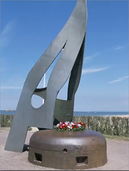 Flame monument, Ouistreham, Calvados, Normandy, France, Europe
