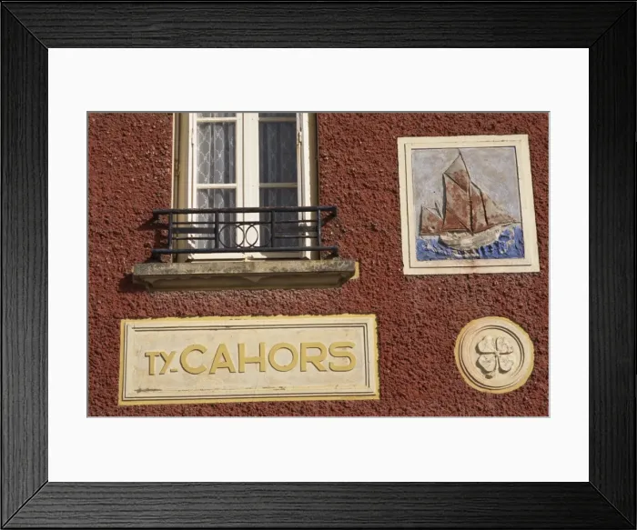 Framed Print : Typical decoration on an island house, Ile de Groix, Brittany, France, Europe Framed Print : Typical decoration on an island house, Ile de Groix, Brittany, France, Europe