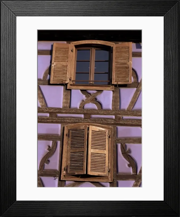 Framed Print : Typical windows, Colmar, Alsace, France, Europe Framed Print : Typical windows, Colmar, Alsace, France, Europe
