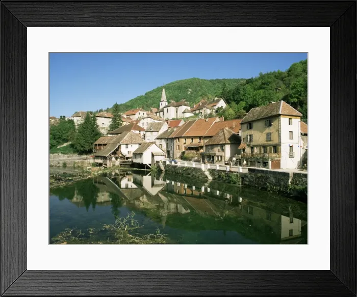 Framed Print : Village of Lods on the River Doubs, Franche Comte, France, Europe Framed Print : Village of Lods on the River Doubs, Franche Comte, France, Europe