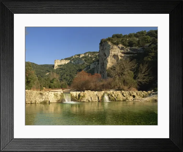 Framed Print : Landscape of the River Ibe near Pont de l Arc in the Ardeche, Rhone Alpes Framed Print : Landscape of the River Ibe near Pont de l Arc in the Ardeche, Rhone Alpes