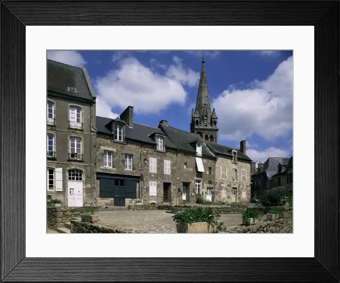 Framed Print : Village houses and church, Becherel, Ille et Vilaine, Brittany, France, Europe Framed Print : Village houses and church, Becherel, Ille et Vilaine, Brittany, France, Europe