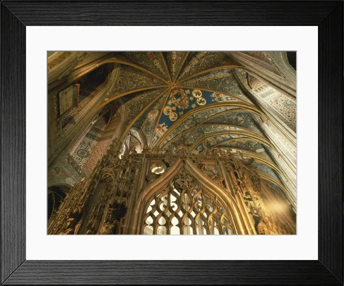 Framed Print : Close-up of the ceiling in the interior of the cathedral at Albi, Midi-Pyrenees Framed Print : Close-up of the ceiling in the interior of the cathedral at Albi, Midi-Pyrenees