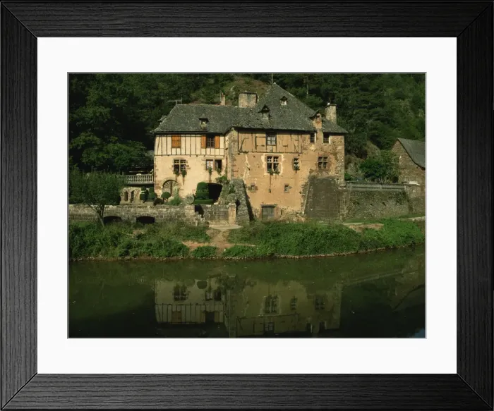 Framed Print : A millhouse reflected in water, near Conques, Aveyron, Midi-Pyrenees, France, Europe Framed Print : A millhouse reflected in water, near Conques, Aveyron, Midi-Pyrenees, France, Europe