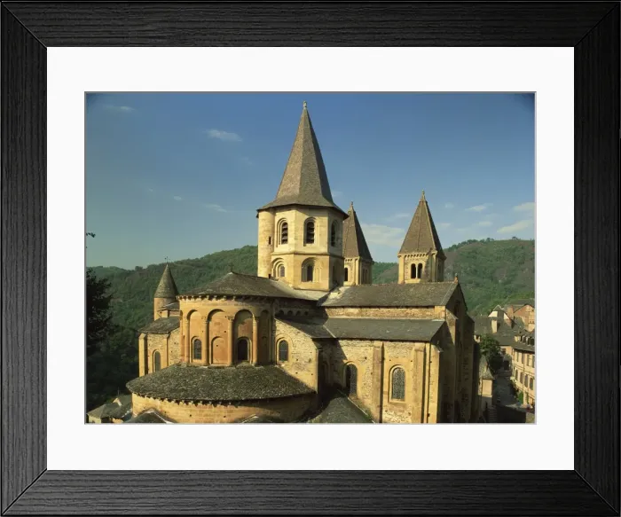 Framed Print : Exterior of the abbey of Ste. Foy, Conques, Midi Pyrenees, France, Europe Framed Print : Exterior of the abbey of Ste. Foy, Conques, Midi Pyrenees, France, Europe