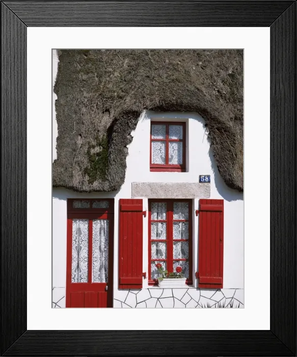 Framed Print : Traditional cottage detail, La Grande Briere, Morbihan, Brittany, France, Europe Framed Print : Traditional cottage detail, La Grande Briere, Morbihan, Brittany, France, Europe