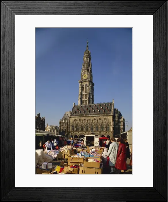 Framed Print : Town Square with market, Arras, Nord Pas de Calais, France, Europe Framed Print : Town Square with market, Arras, Nord Pas de Calais, France, Europe
