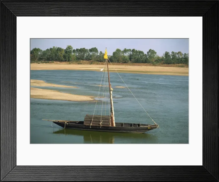 Framed Print : Small boat moored on the River Loire near Mont Jean in Pays de la Loire, France, Europe Framed Print : Small boat moored on the River Loire near Mont Jean in Pays de la Loire, France, Europe