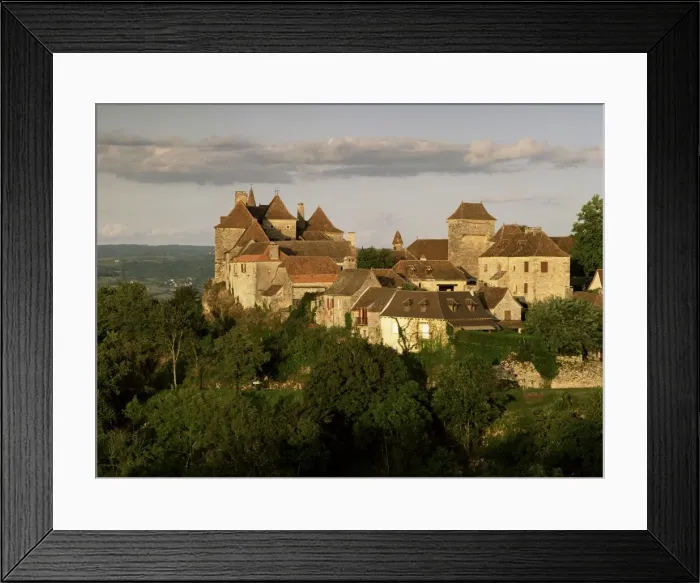 Framed Print : Village in evening light, Loubressac, Lot, Midi Pyrenees, France, Europe Framed Print : Village in evening light, Loubressac, Lot, Midi Pyrenees, France, Europe