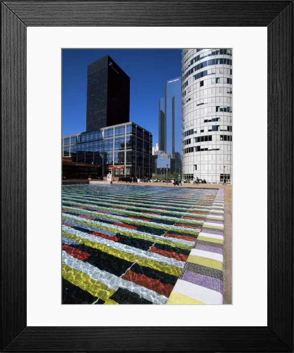 Framed Print : Coeur Defense and coloured pool, La Defense, Paris, France, Europe Framed Print : Coeur Defense and coloured pool, La Defense, Paris, France, Europe
