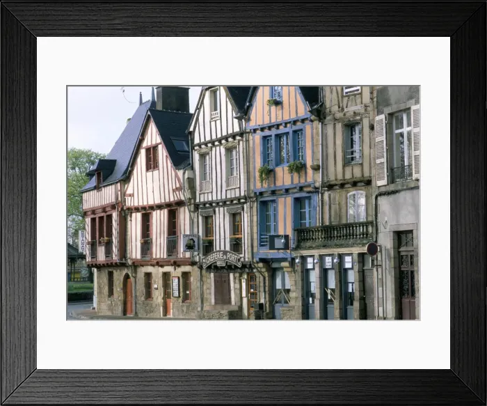 Framed Print : Timbered houses, town of Vannes, Gulf of Morbihan, Brittany, France, Europe Framed Print : Timbered houses, town of Vannes, Gulf of Morbihan, Brittany, France, Europe