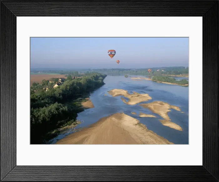 Framed Print : Hot air ballooning above the Loire River, Blois region, Pays de Loire, France, Europe Framed Print : Hot air ballooning above the Loire River, Blois region, Pays de Loire, France, Europe
