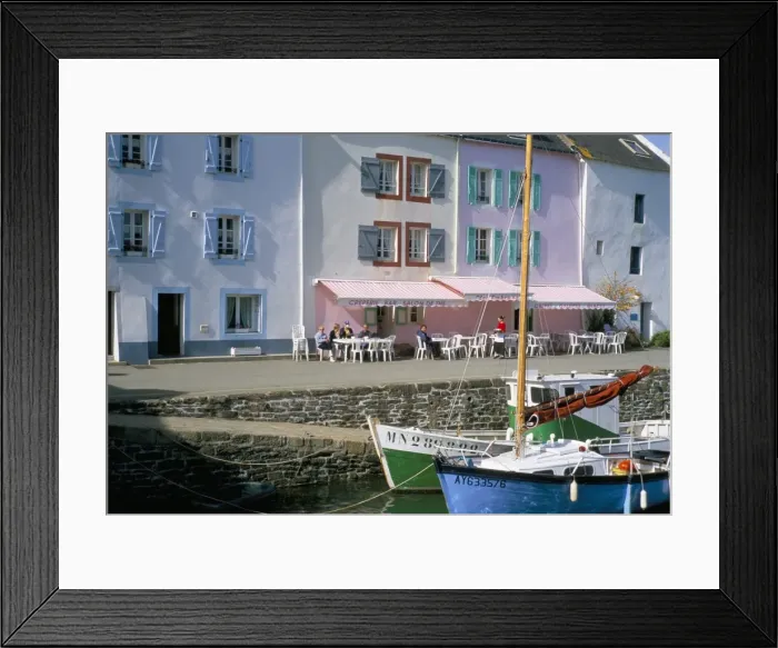 Framed Print : Port Sauzon, Belle Ile en Mer, Breton Islands, Morbihan, Brittany, France, Europe