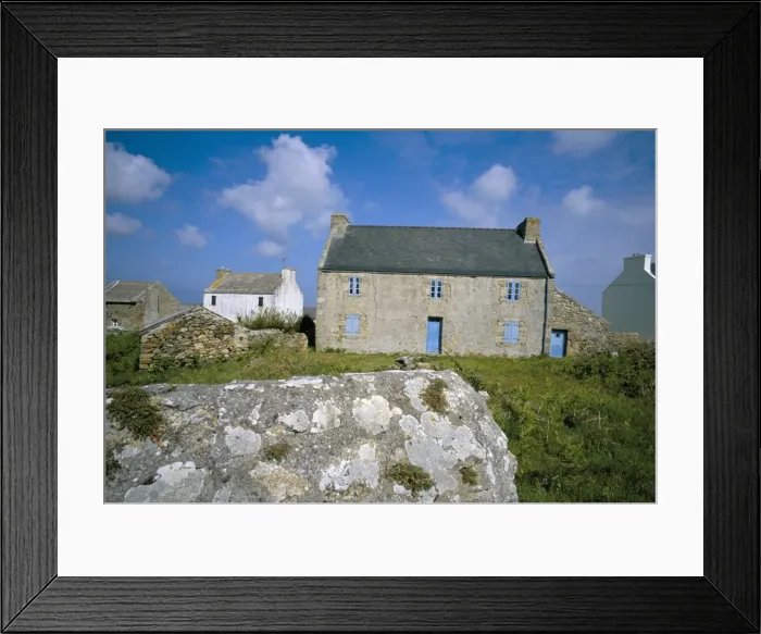 Framed Print : Houses on the Pointe de Porz Doun, Ile d Ouessant, Breton Islands, Finistere Framed Print : Houses on the Pointe de Porz Doun, Ile d Ouessant, Breton Islands, Finistere