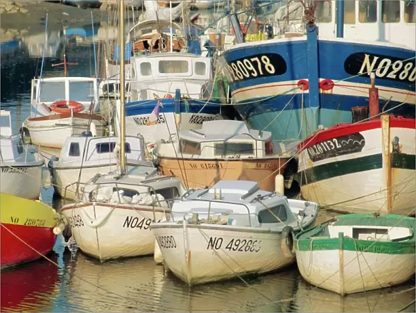 Boats in harbour, Noirmoutier-en-Ile, Island of Noirmoutier, Vendee, France