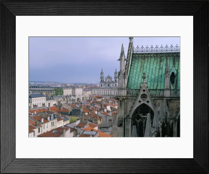 Framed Print : View from terrace of St. Epvre basilica, of Place Stanislas and old town Framed Print : View from terrace of St. Epvre basilica, of Place Stanislas and old town