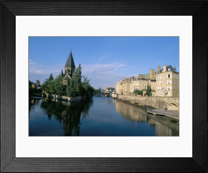 Framed Print : Banks of the Moselle River, old town, Metz, Moselle, Lorraine, France, Europe Framed Print : Banks of the Moselle River, old town, Metz, Moselle, Lorraine, France, Europe