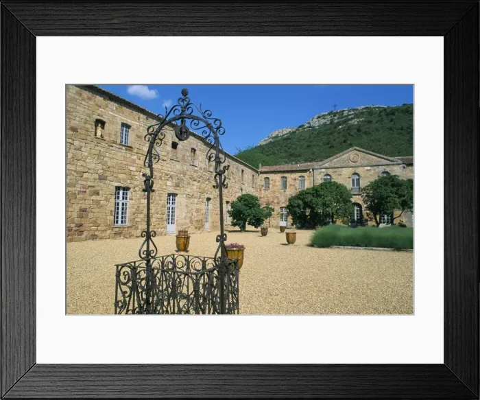 Framed Print : Louis XIV Court, Fontfroide Abbey, Corbieres region, Herault, Languedoc-Roussillon Framed Print : Louis XIV Court, Fontfroide Abbey, Corbieres region, Herault, Languedoc-Roussillon