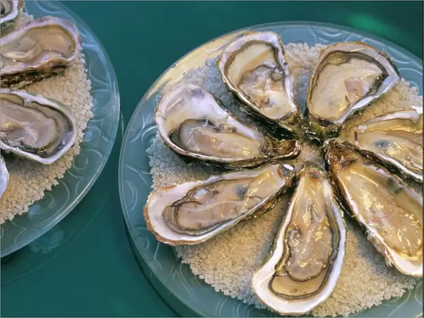 Bouzigues oysters, Chez Philippe, Marseillan port, Herault, Languedoc-Roussillon