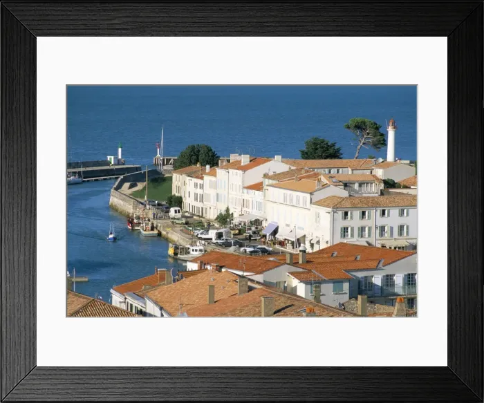 Framed Print : View from church clock tower of Commune de Saint Martin, Ile de Re, Charente Maritime Framed Print : View from church clock tower of Commune de Saint Martin, Ile de Re, Charente Maritime