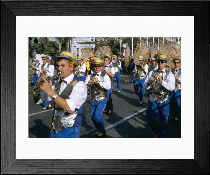 Framed Print : Musicians in the parade, Battle of the Flowers, Carnival, Promenade des Anglais Framed Print : Musicians in the parade, Battle of the Flowers, Carnival, Promenade des Anglais