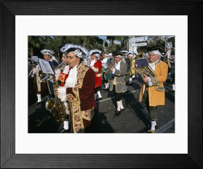 Framed Print : Musicians in the parade, Battle of the Flowers, Carnival, Promenade des Anglais Framed Print : Musicians in the parade, Battle of the Flowers, Carnival, Promenade des Anglais