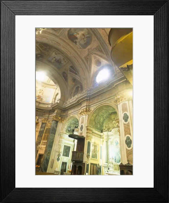 Framed Print : Baroque style interior dating from the 17th century, St. Reparate cathedral Framed Print : Baroque style interior dating from the 17th century, St. Reparate cathedral