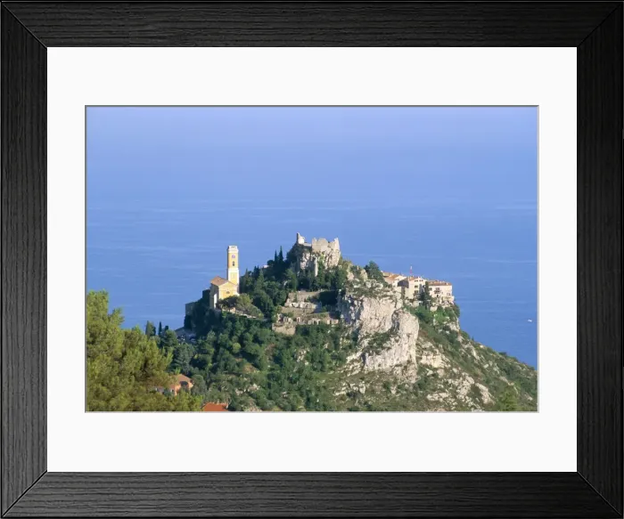 Framed Print : Eze, hill village perched like an eagles nest, Alpes Maritimes, Cote d Azur Framed Print : Eze, hill village perched like an eagles nest, Alpes Maritimes, Cote d Azur