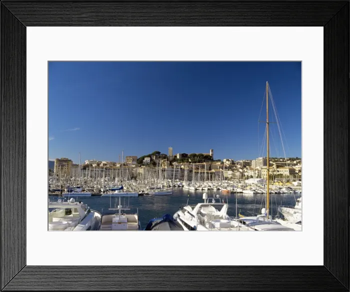Framed Print : Old city and tourist harbour, Cannes, Alpes-Maritimes, Provence, Cote d Azur Framed Print : Old city and tourist harbour, Cannes, Alpes-Maritimes, Provence, Cote d Azur